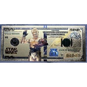 24k Gold Plated C-3PO C3PO Star Wars Banknote Collectible $100 Bill